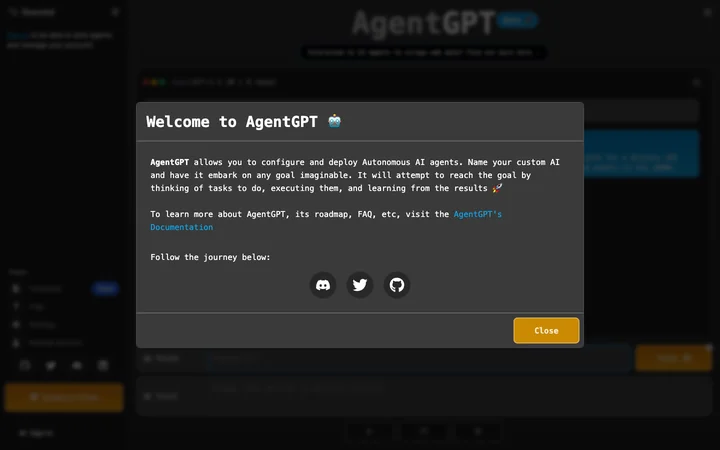 AgentGPT product preview