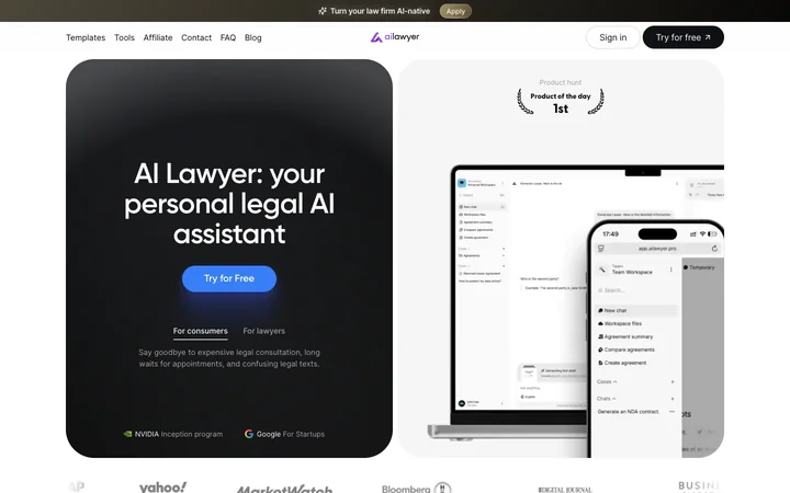 AI Lawyer product preview