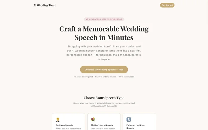 AI Wedding Toast product preview