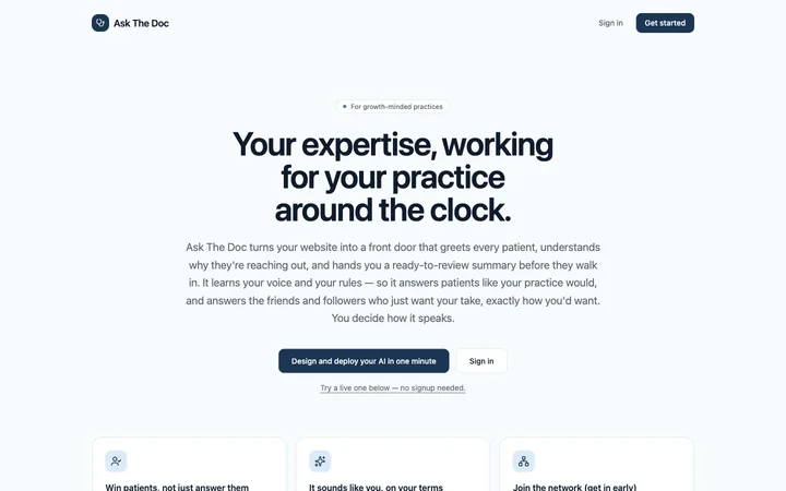 Ask The Doc product preview