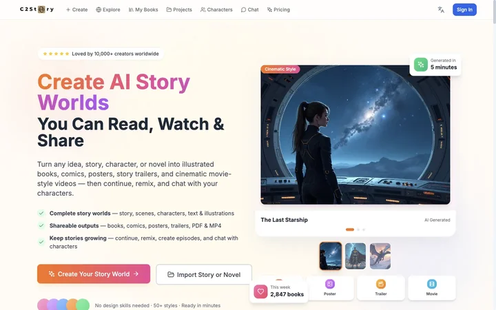C2Story product preview