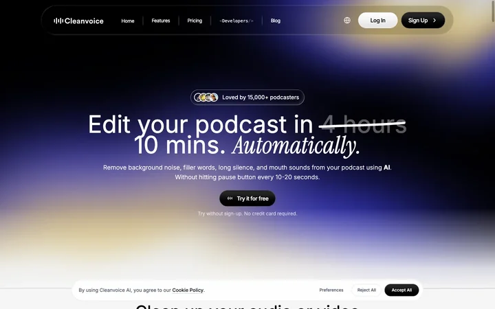 Cleanvoice AI product preview