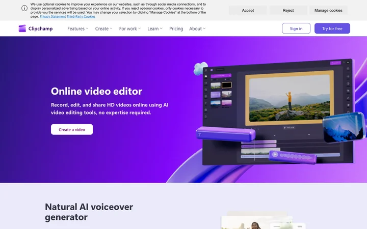 Clipchamp product preview