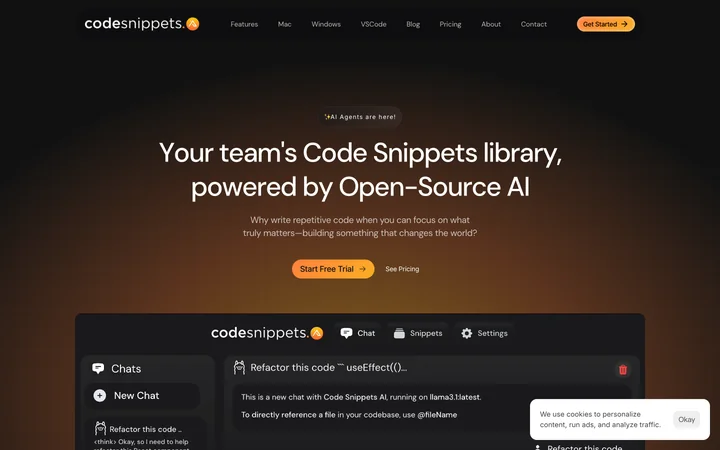 Code Snippets AI product preview