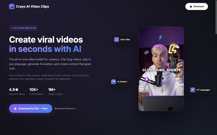 Crayo AI Video Clips product preview