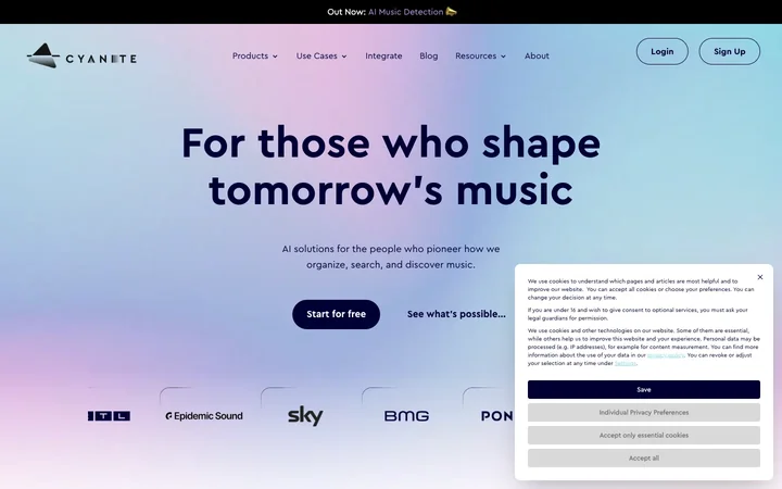 Cyanite.ai product preview