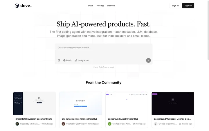 Devv product preview