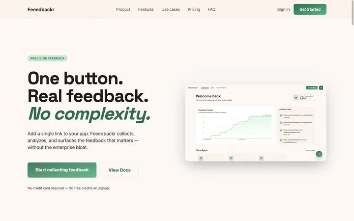 Feeedbackr product preview