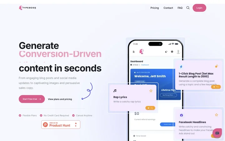 Typeboss AI product preview