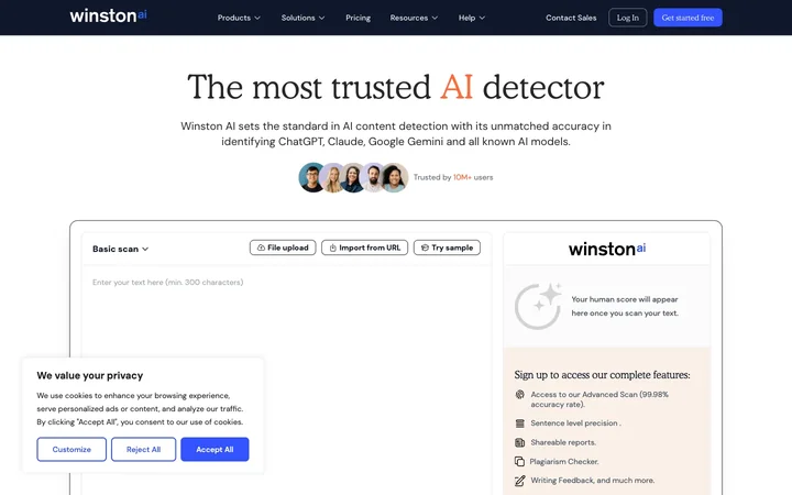 Winston AI product preview