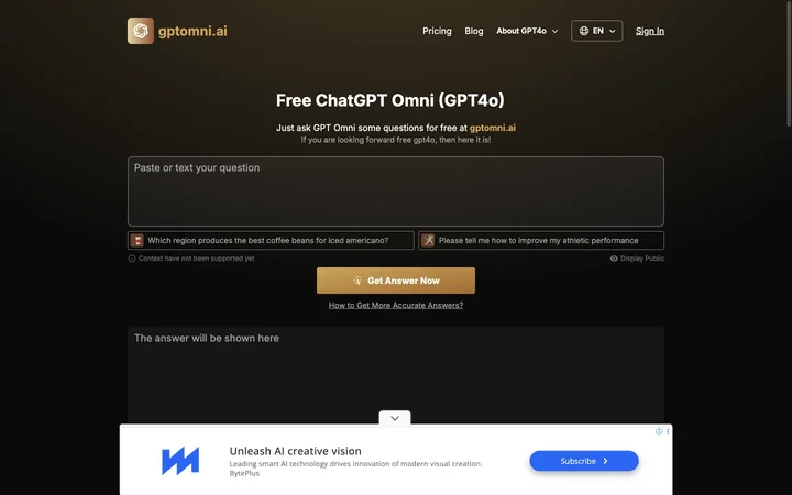 Free ChatGPT Omni (GPT4o) の製品プレビュー