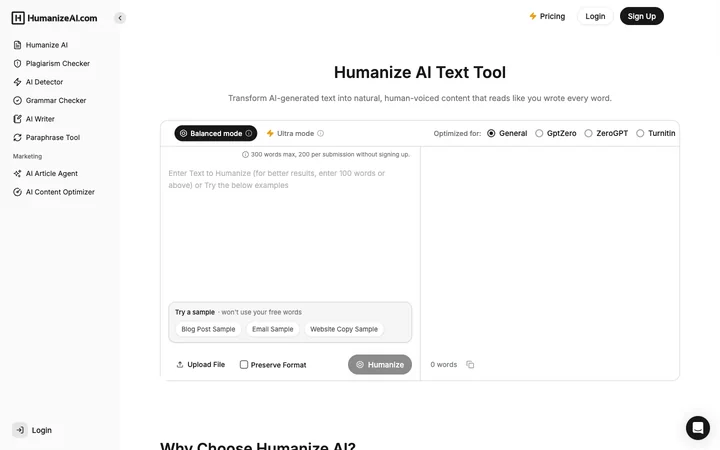 Humanize AI product preview