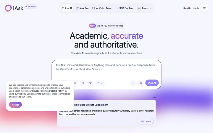 iAsk AI product preview