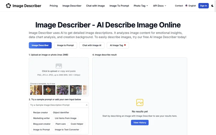 Image Describer product preview