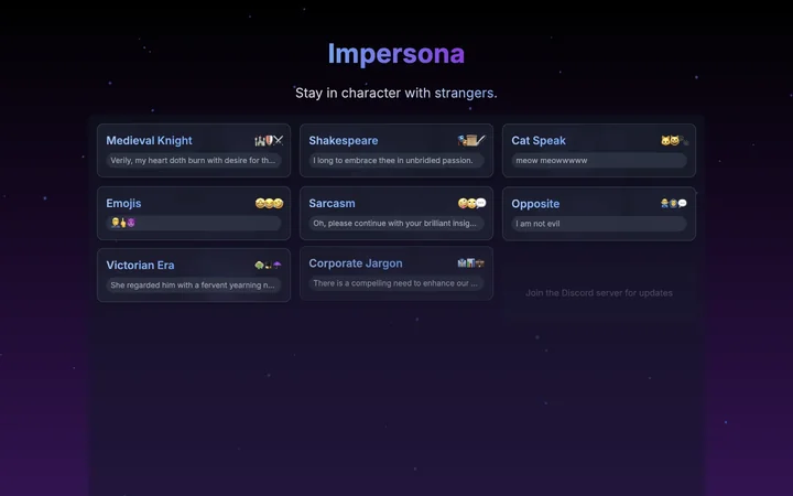 Impersona product preview