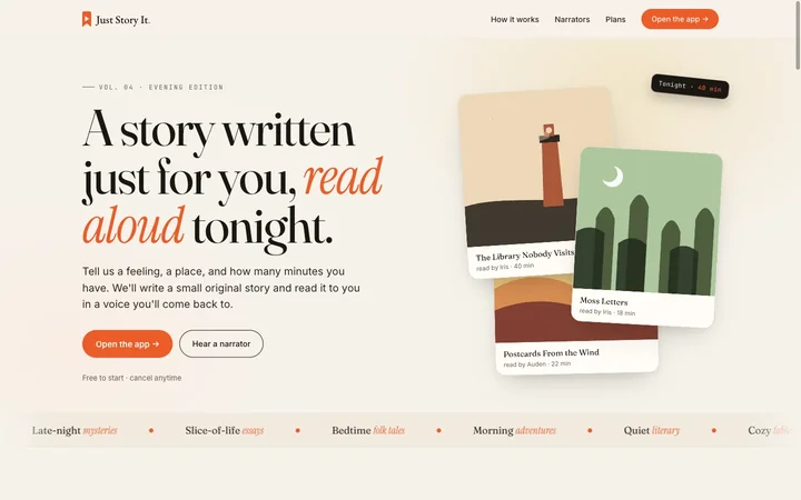 Just Story It product preview