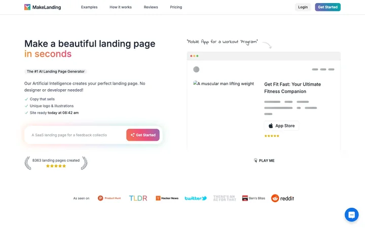 Makelanding product preview
