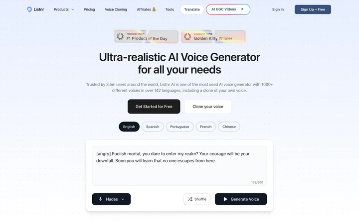 Listnr AI product preview