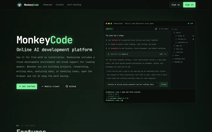 MonkeyCode AI product preview