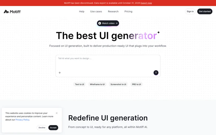 Motiff AI product preview