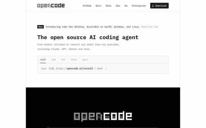OpenCode product preview