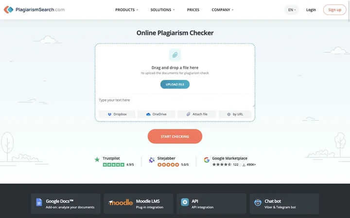 PlagiarismSearch product preview