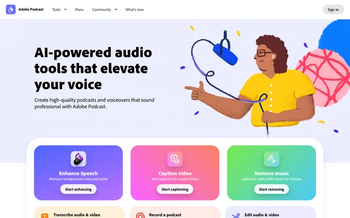 Adobe Podcast product preview