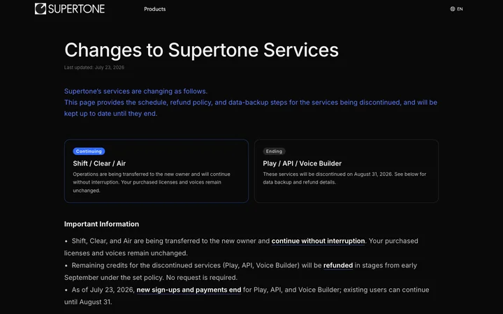 Supertone product preview