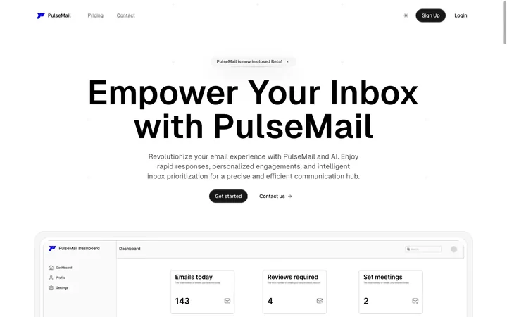 PulseMail 제품 미리보기