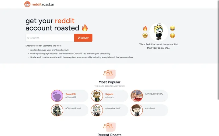 Reddit Roast 產品預覽