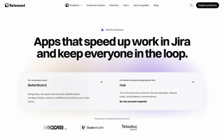 Released product preview