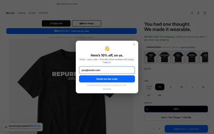 Put It On A Free Shirt product preview