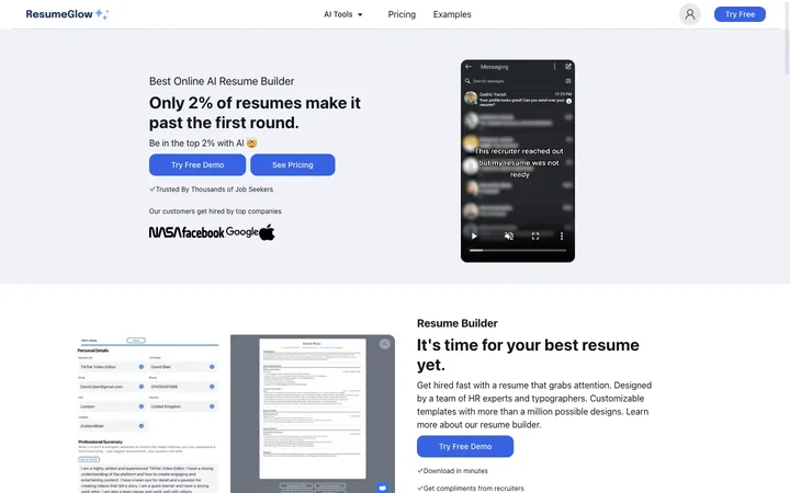 ResumeGlow product preview