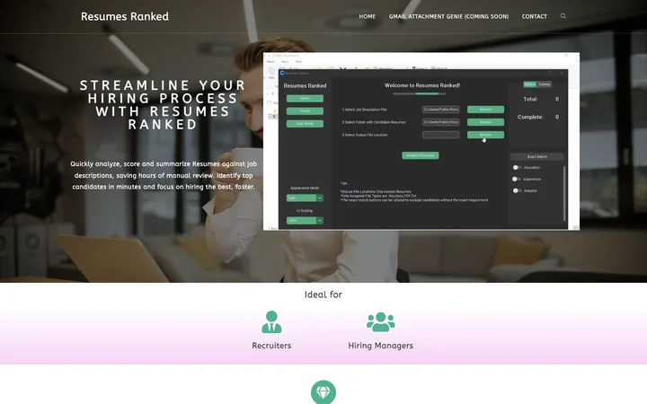 Resumes Ranked product preview