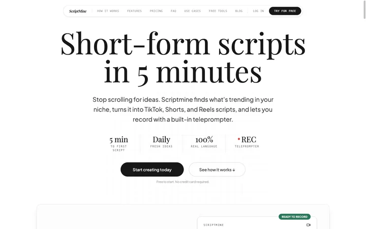 Scriptmine product preview