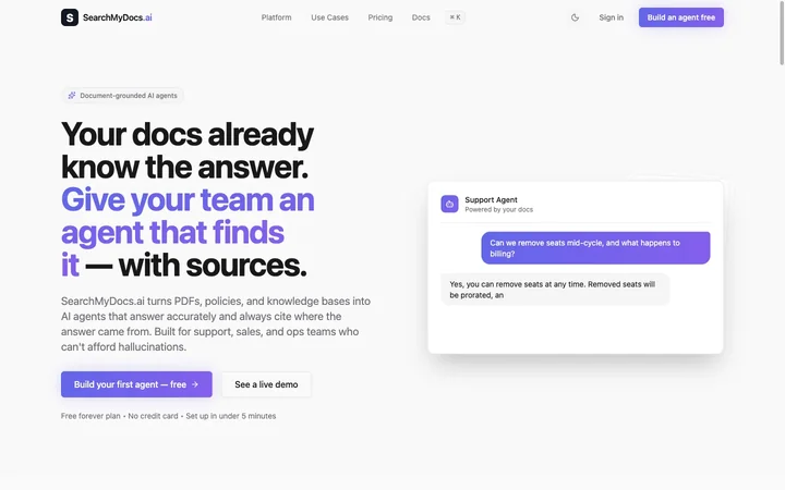 SearchMyDocs.ai product preview