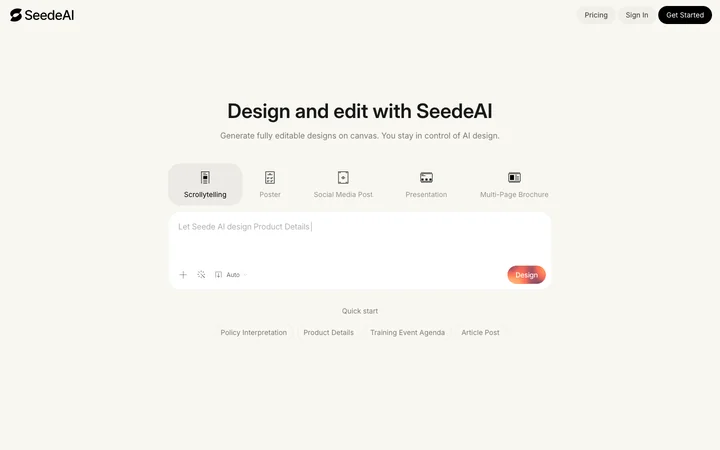 Seede AI product preview