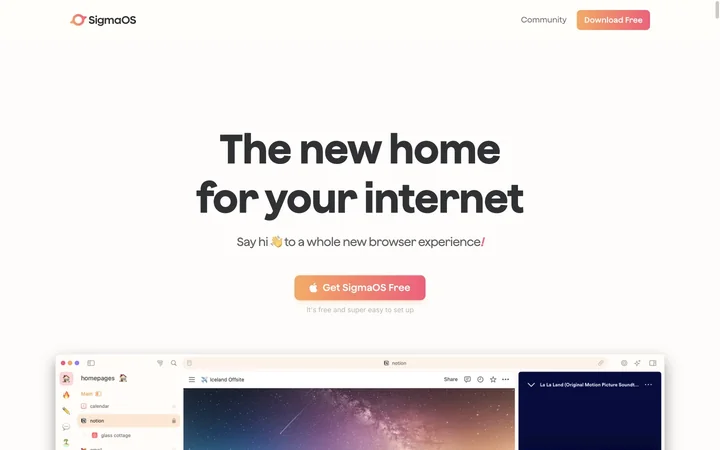 SigmaOS product preview