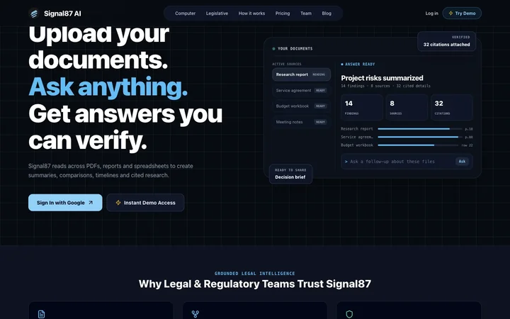 Signal87 AI product preview