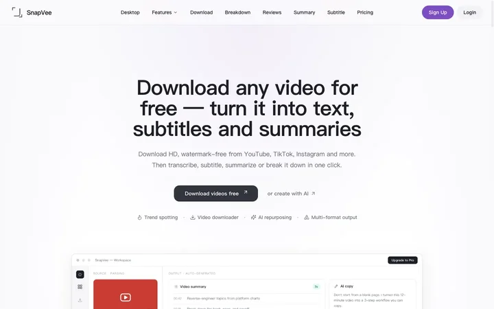SnapVee product preview