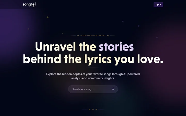 Songtell product preview