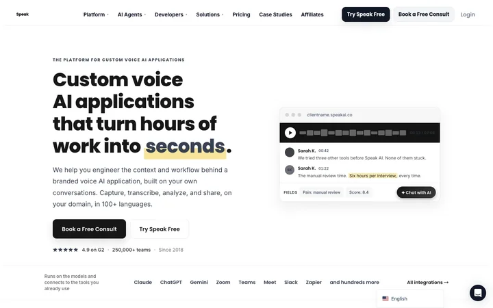 Speak AI product preview
