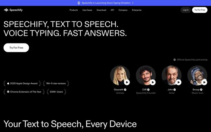 Speechify product preview