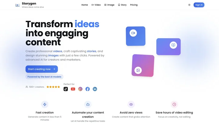 Storygen product preview