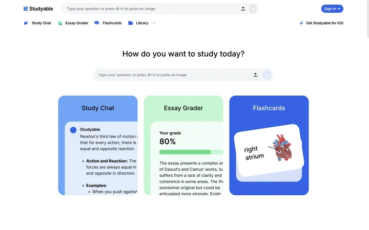 Studyable product preview