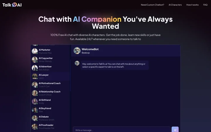 TalkTo.ai の製品プレビュー