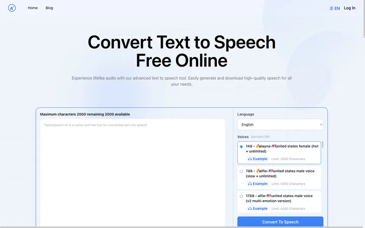 Text to Speech.im product preview