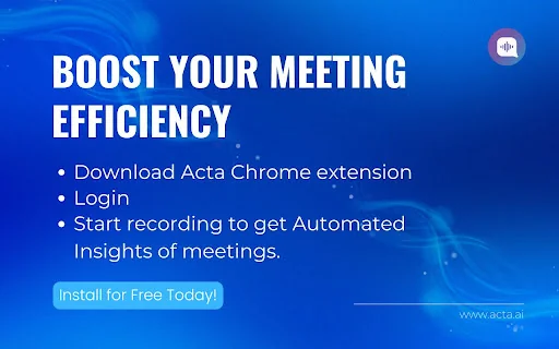 Acta.ai Google Meet Teams and Zoom helper 封面图 2