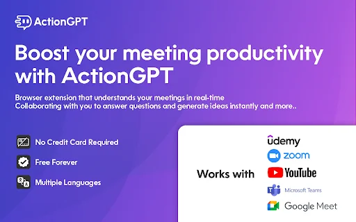 ActionGPT - ChatGPT for Meetings product preview