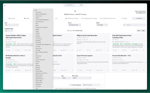 AIPRM for ChatGPT product preview